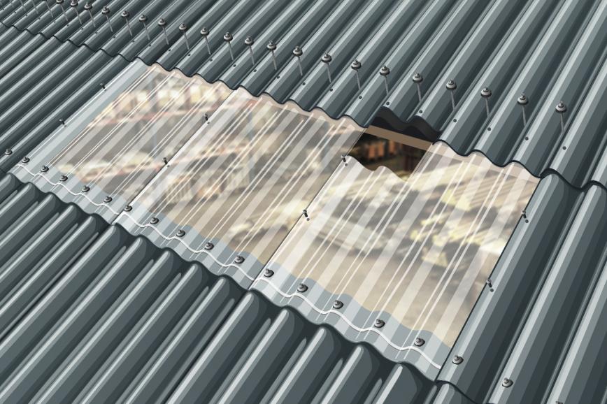 SUNLUX HI-PVC, enkeltlags ovenlysplade, B6/600R, 146/48, Klar